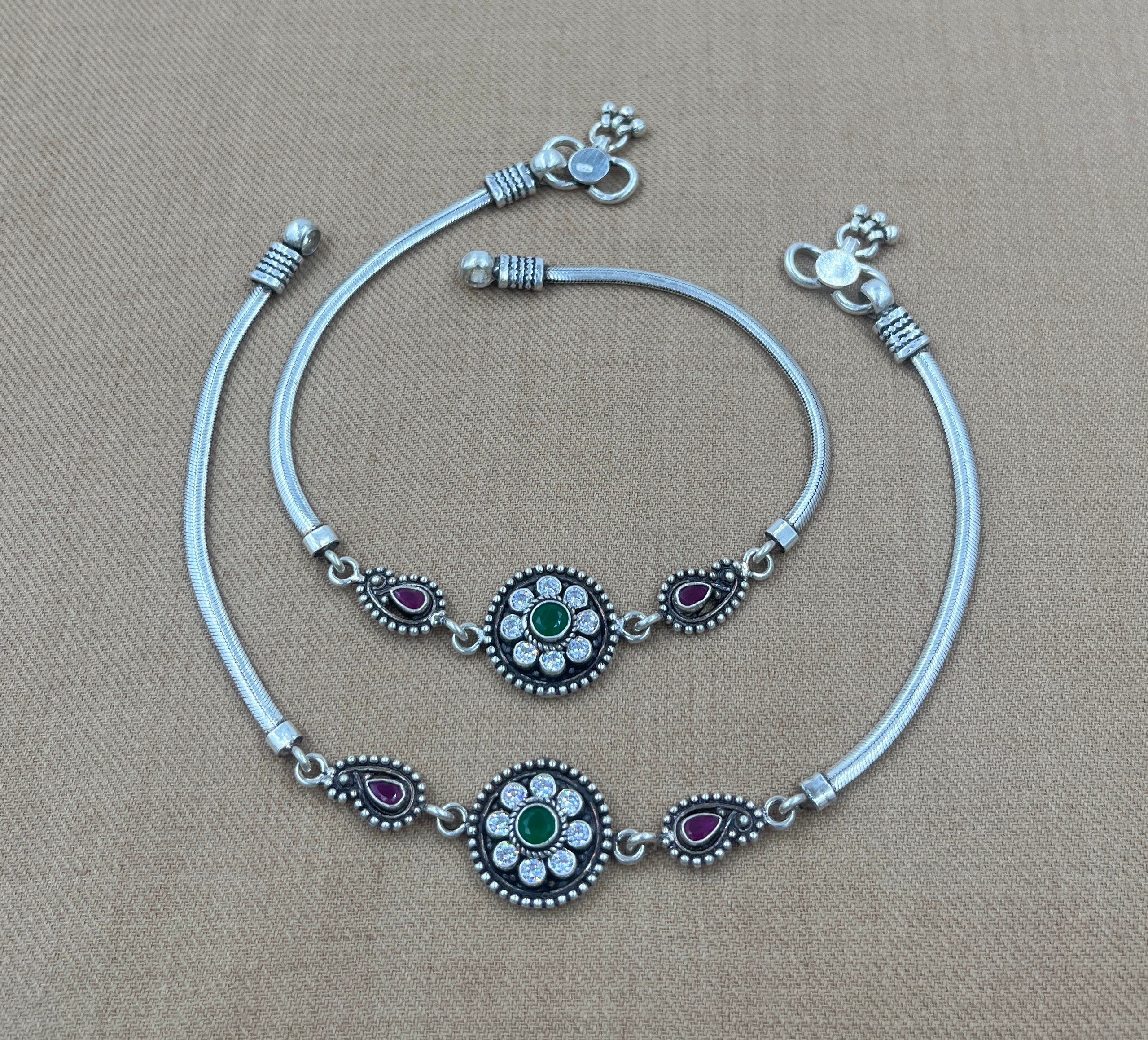 Charu Multicolour Cut-stone Ankelet