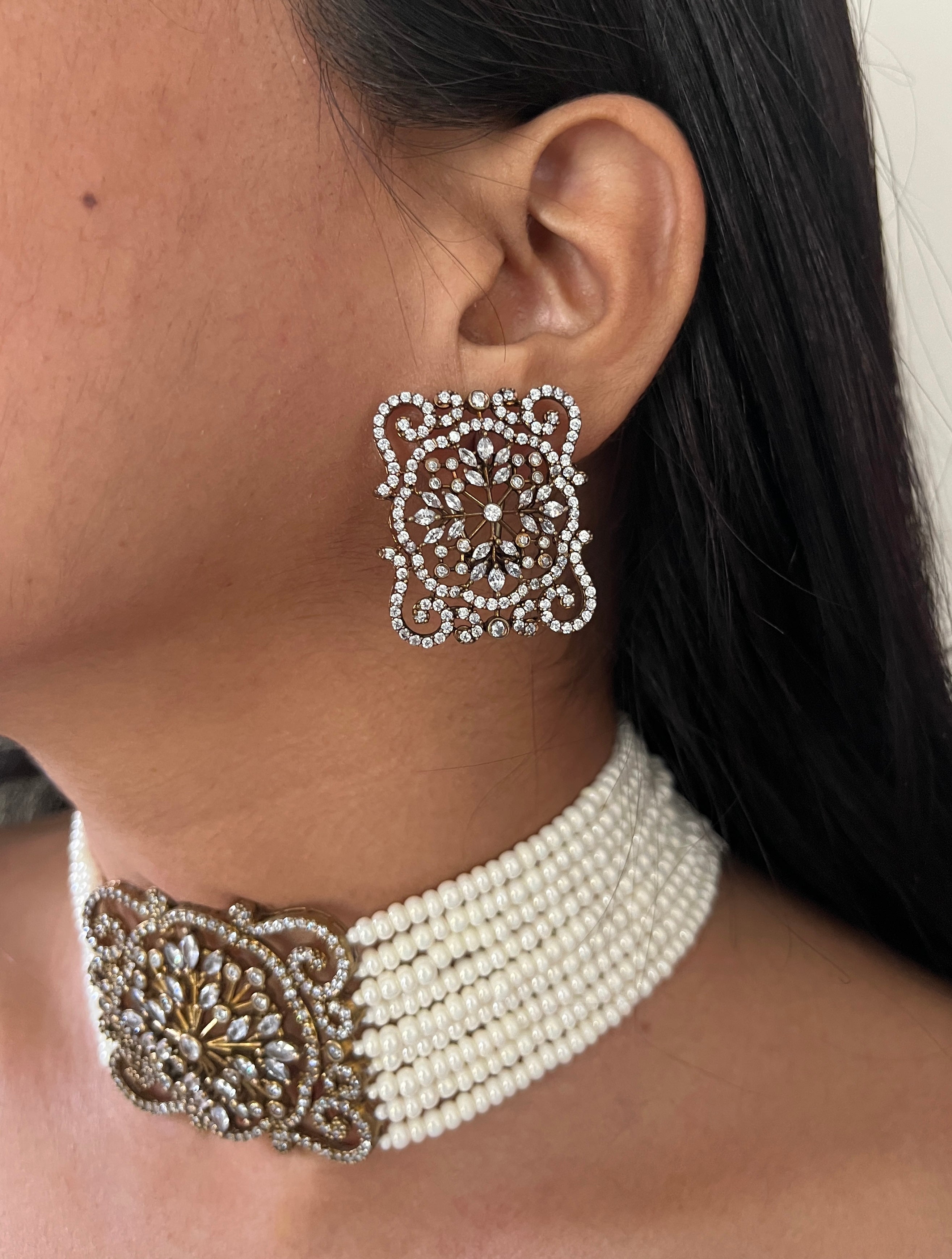 Classy American Diamond Victorian Choker