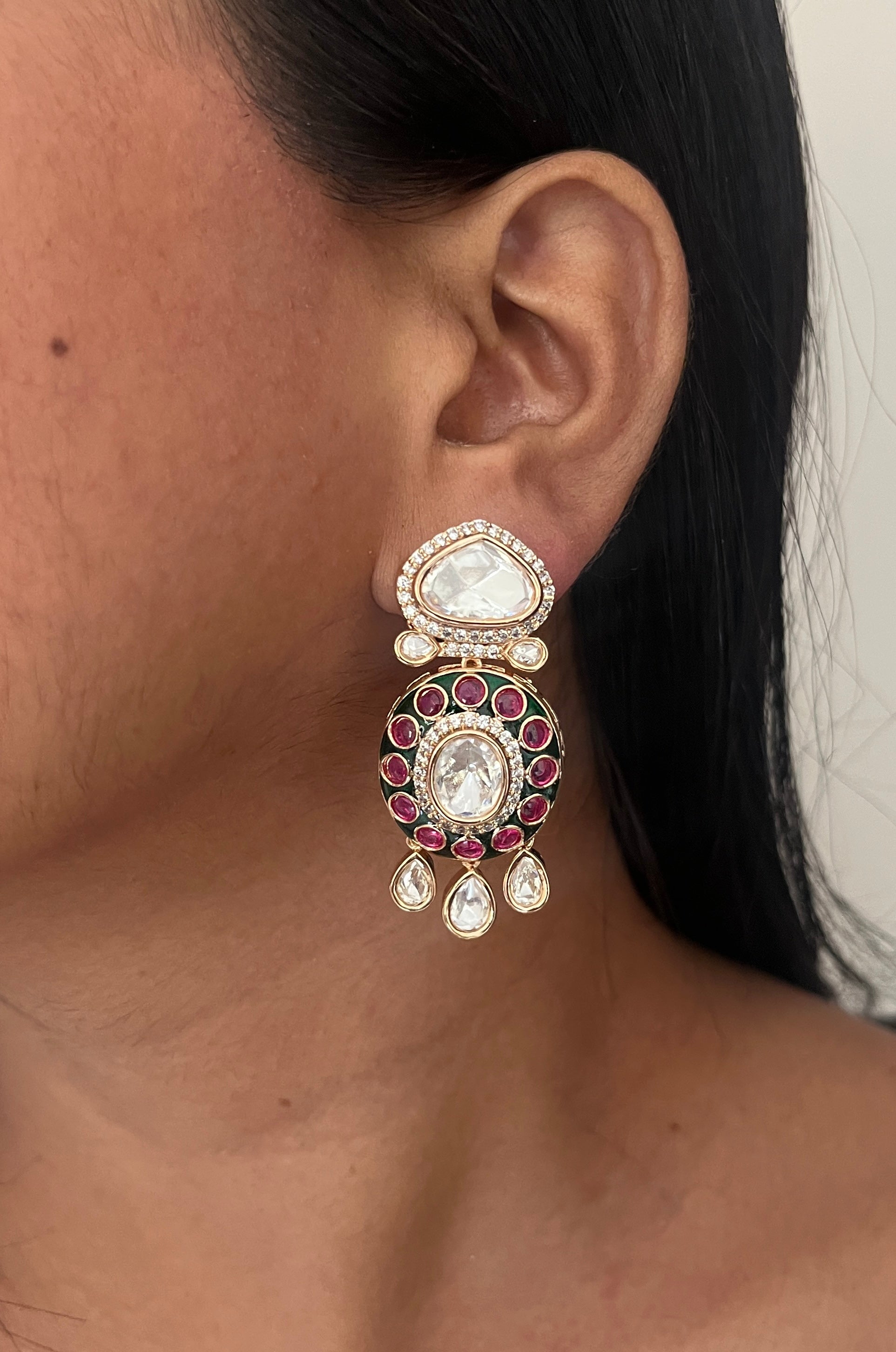 Ziana Heritage Meenakari Kundan set