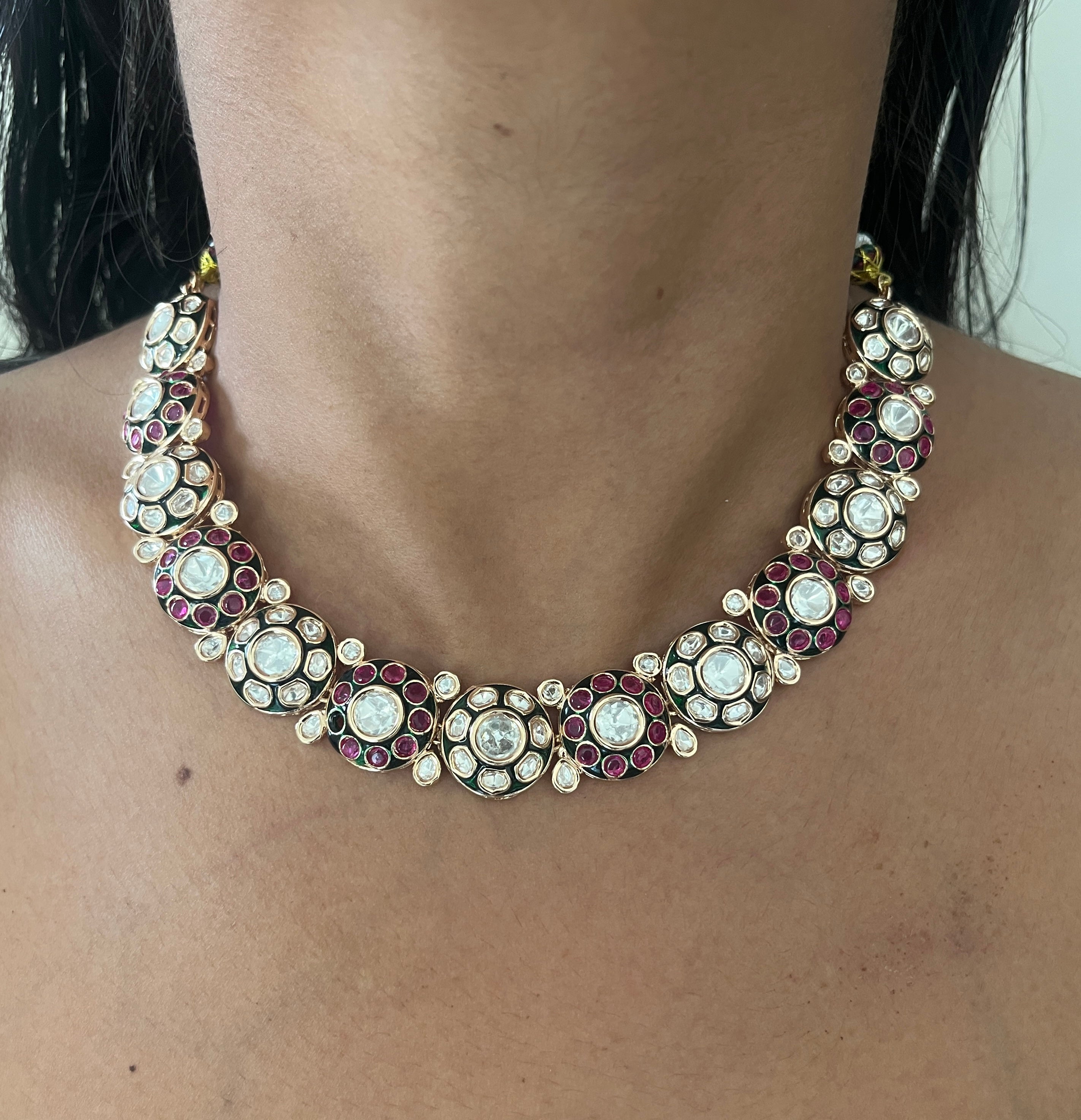 Classic Kundan Meenakari Neckline