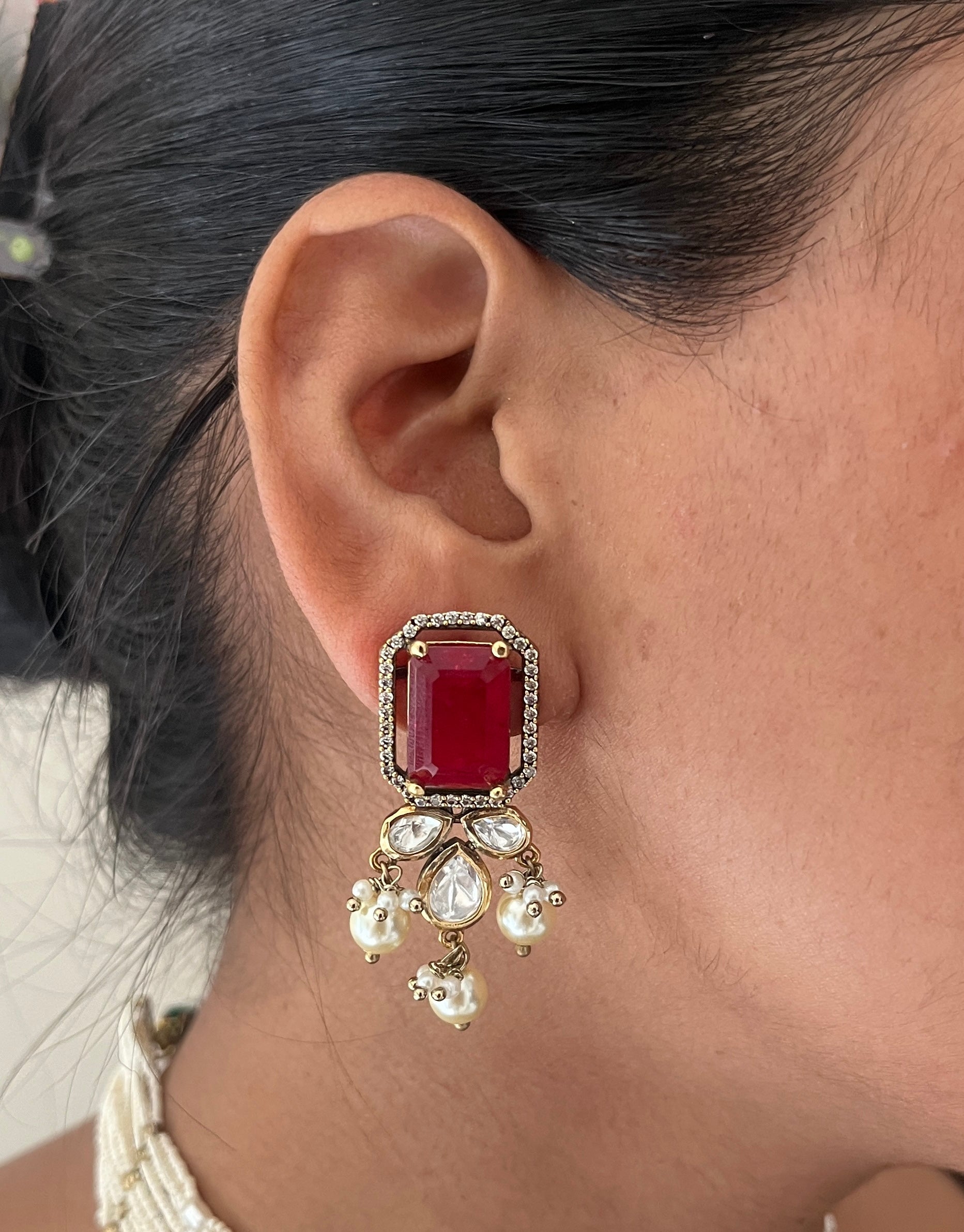 Moissanite Polki Doublet Chic Set
