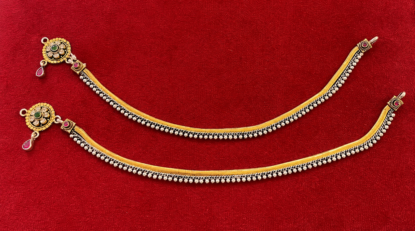 Rajwada Dual Tone Anklets