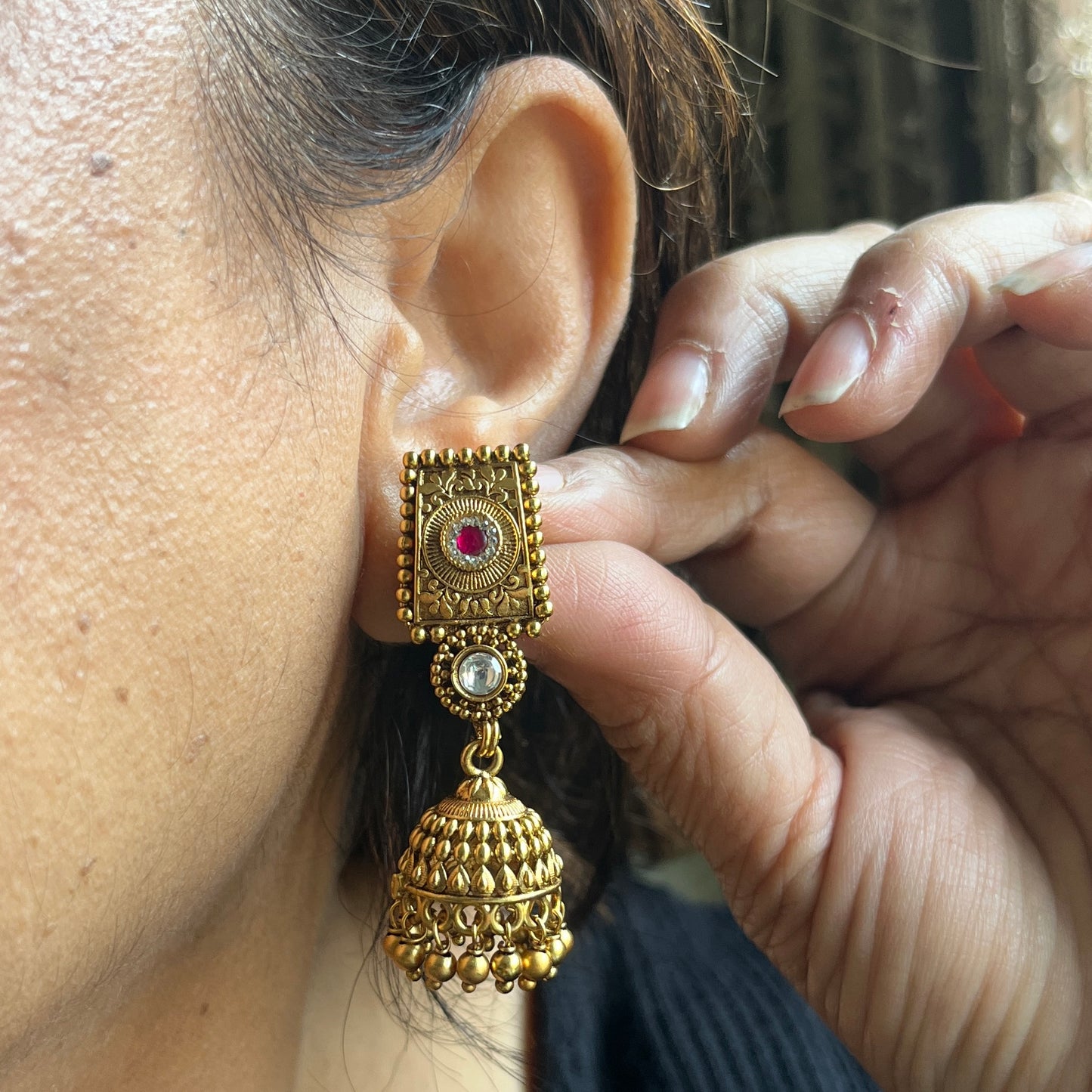 RangRaas Square Kundan Set
