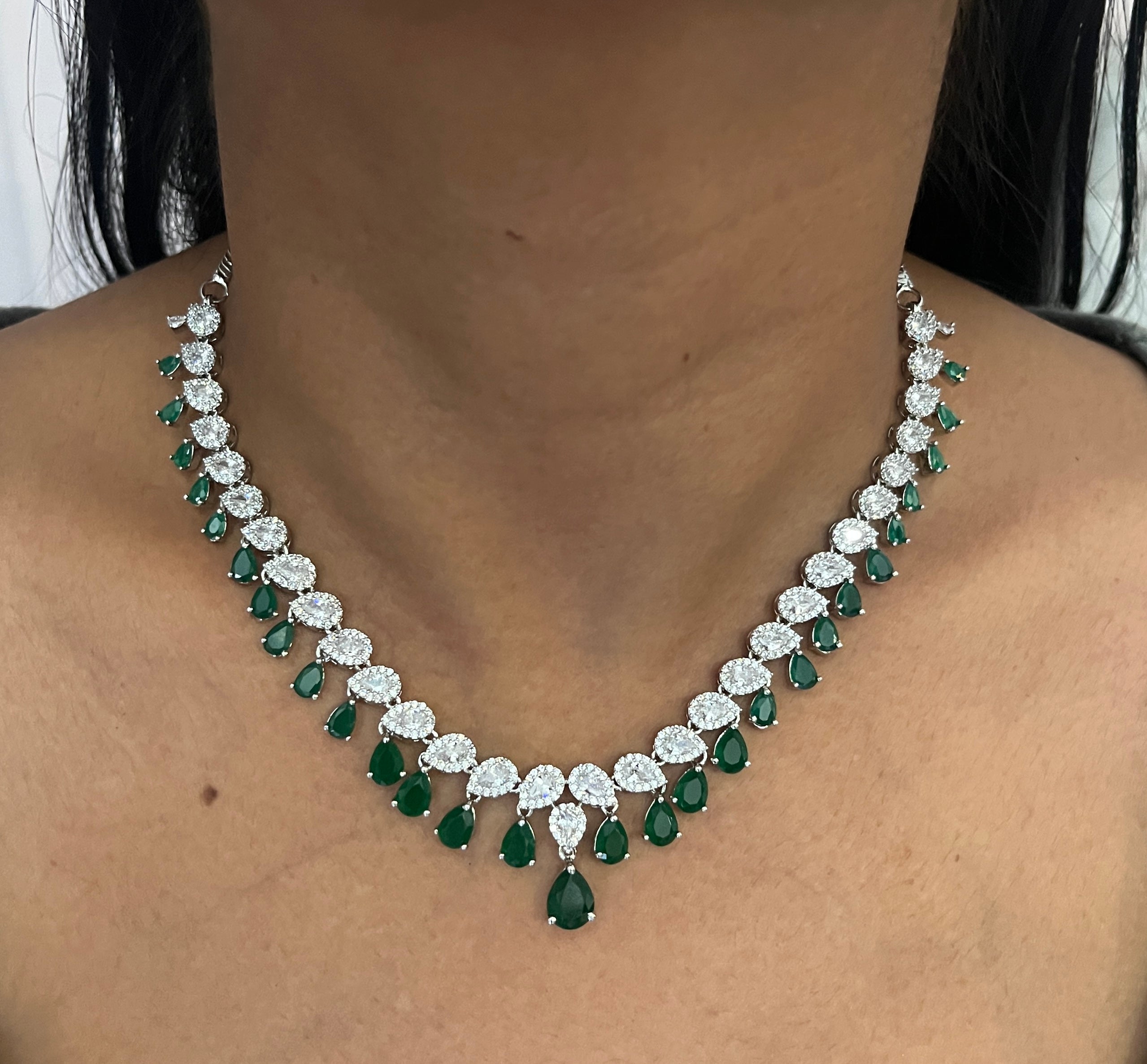 Vanshika Minimal American Diamond Necklace