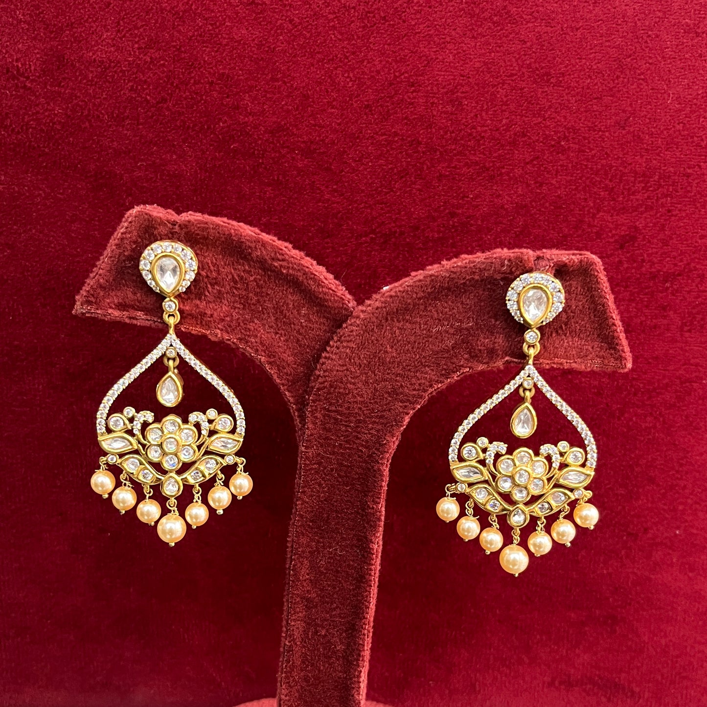 Peacock Elegance Moissanite Polki Hangings