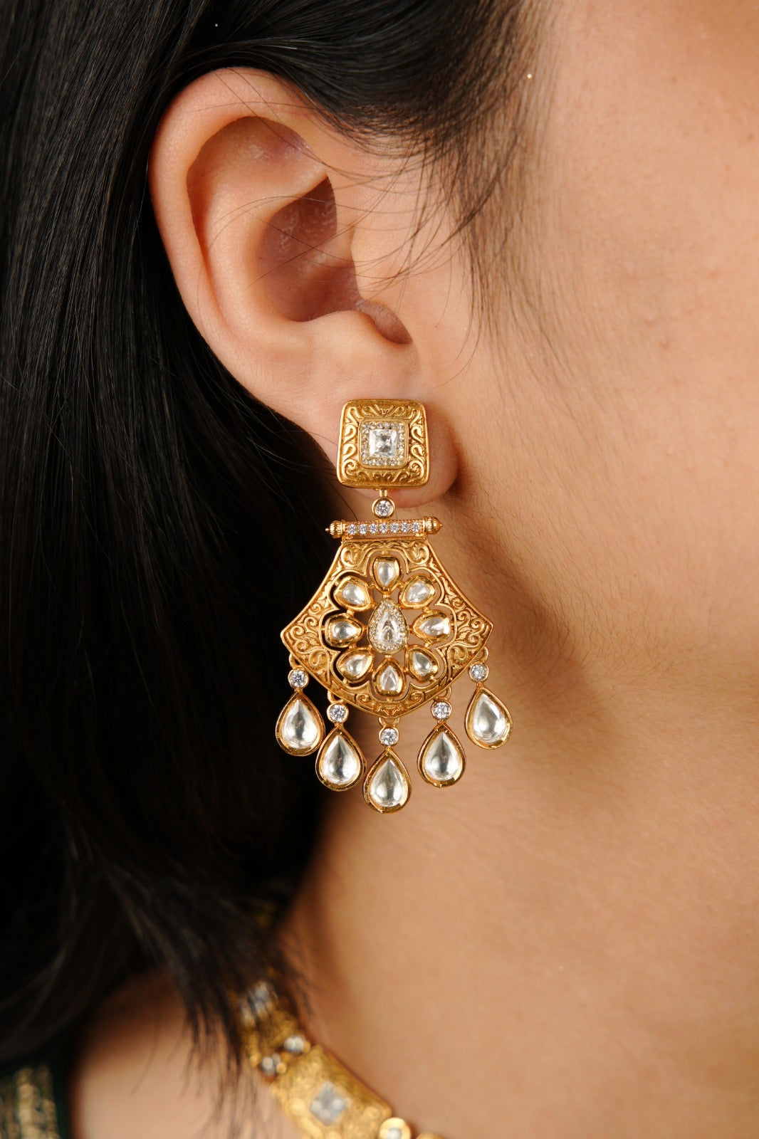 Geometric Tukdi Kundan Necklace