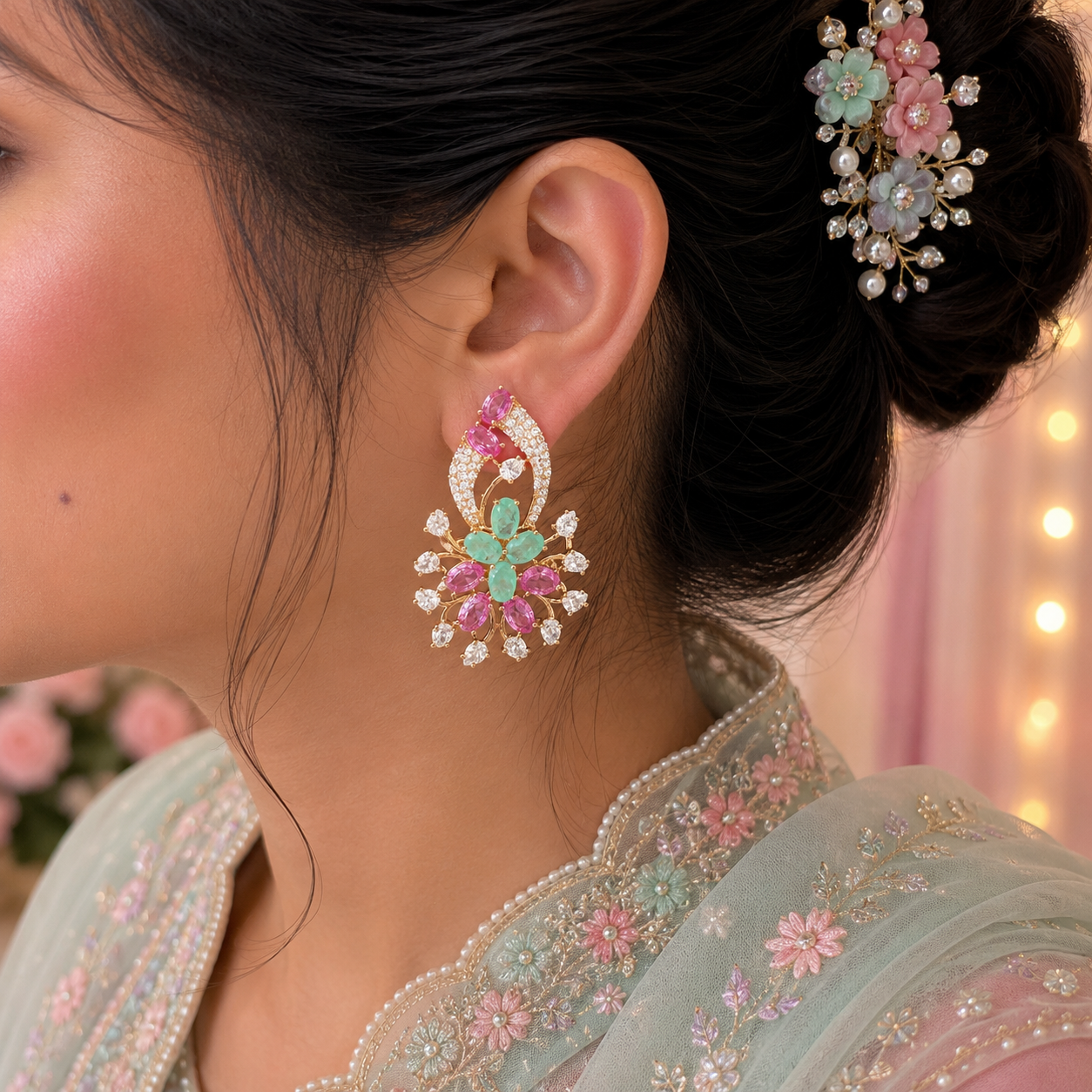 Celestial Blossom Statement Earrings