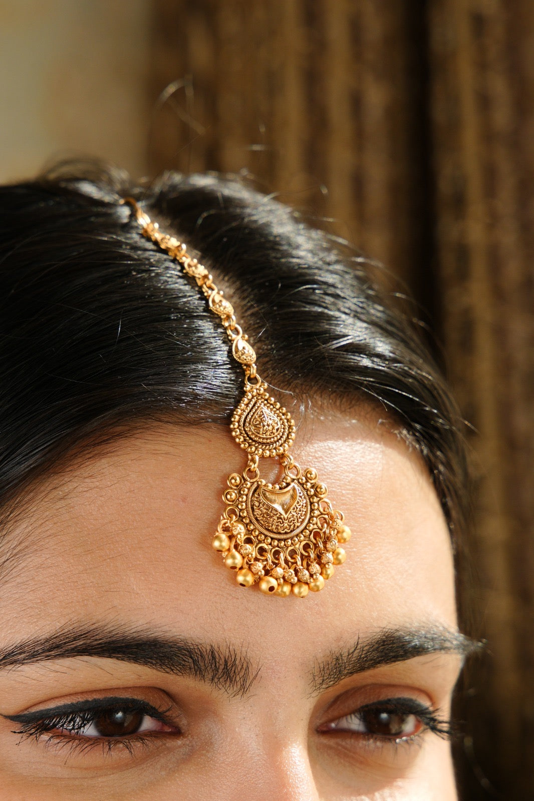 Antique Gold Necklace Set with Tikka – Perfect for Small Functions & Weddings