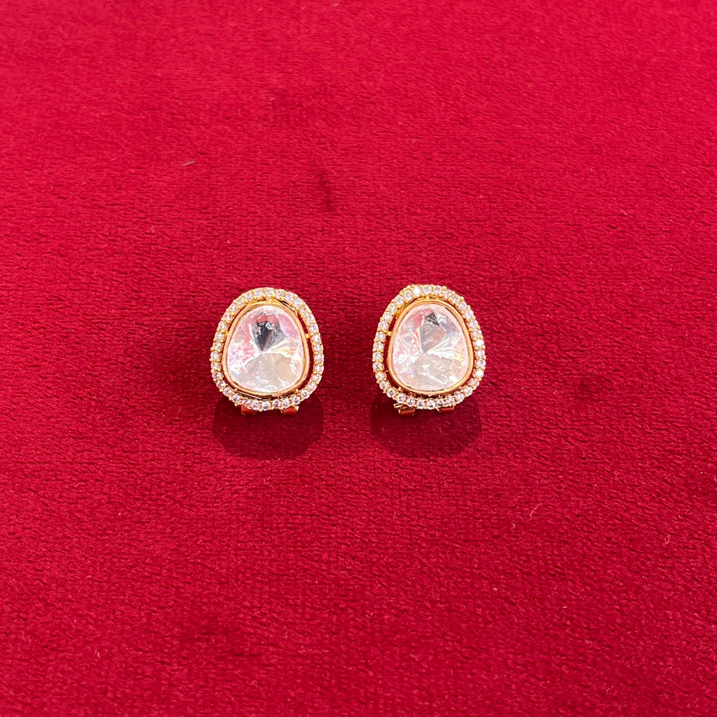 Aarohi Oval Polki Studs
