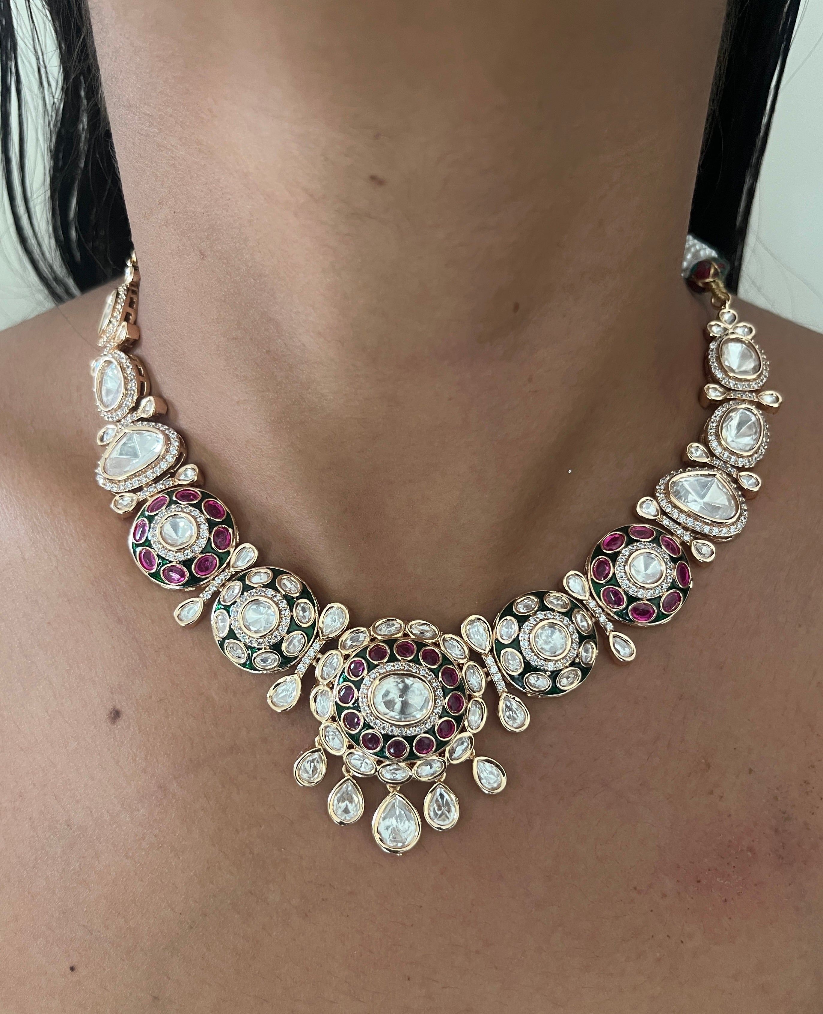 Ziana Heritage Meenakari Kundan set