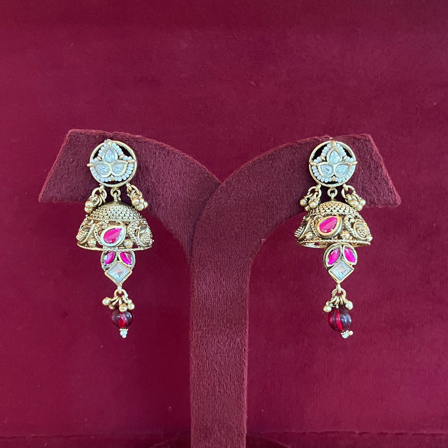 Shahi Heritage Kundan Long Set with Jhumkis