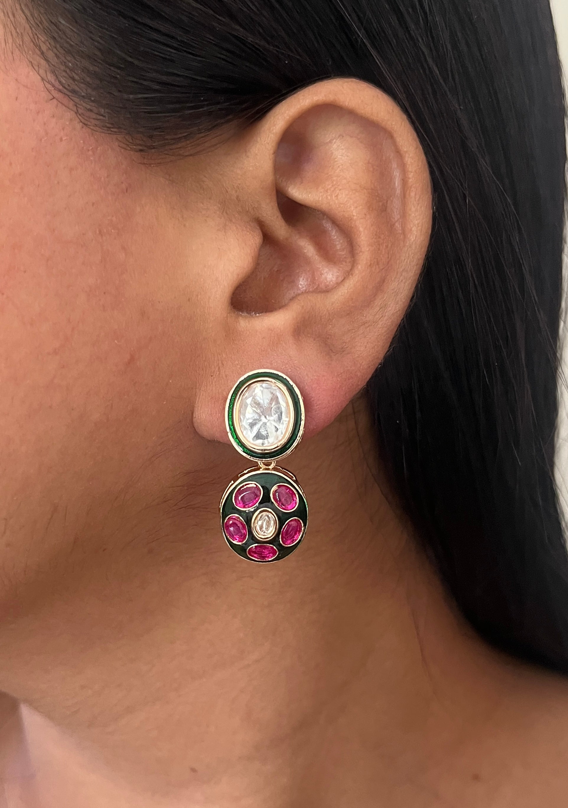 Heritage Meenakari Kundan Single Line Set
