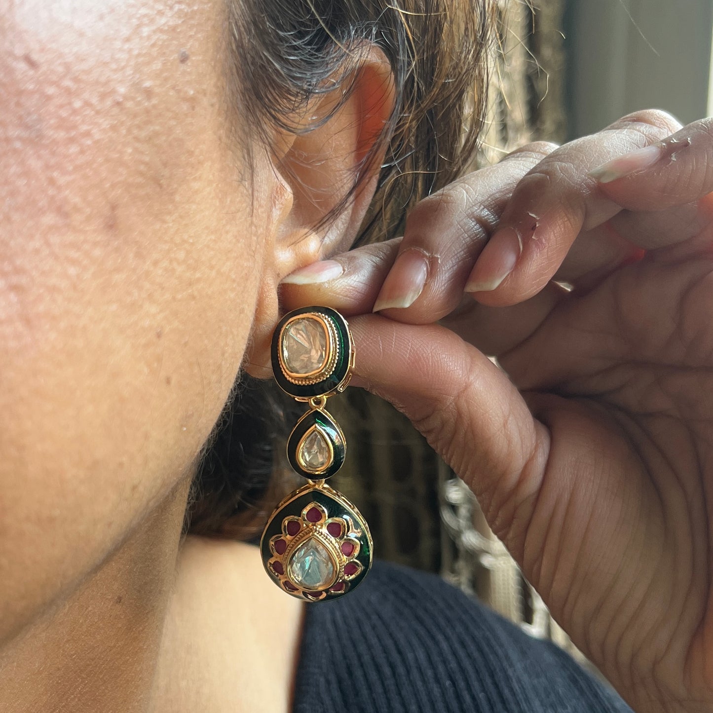 Emerald Ruby Noor Kundan Set