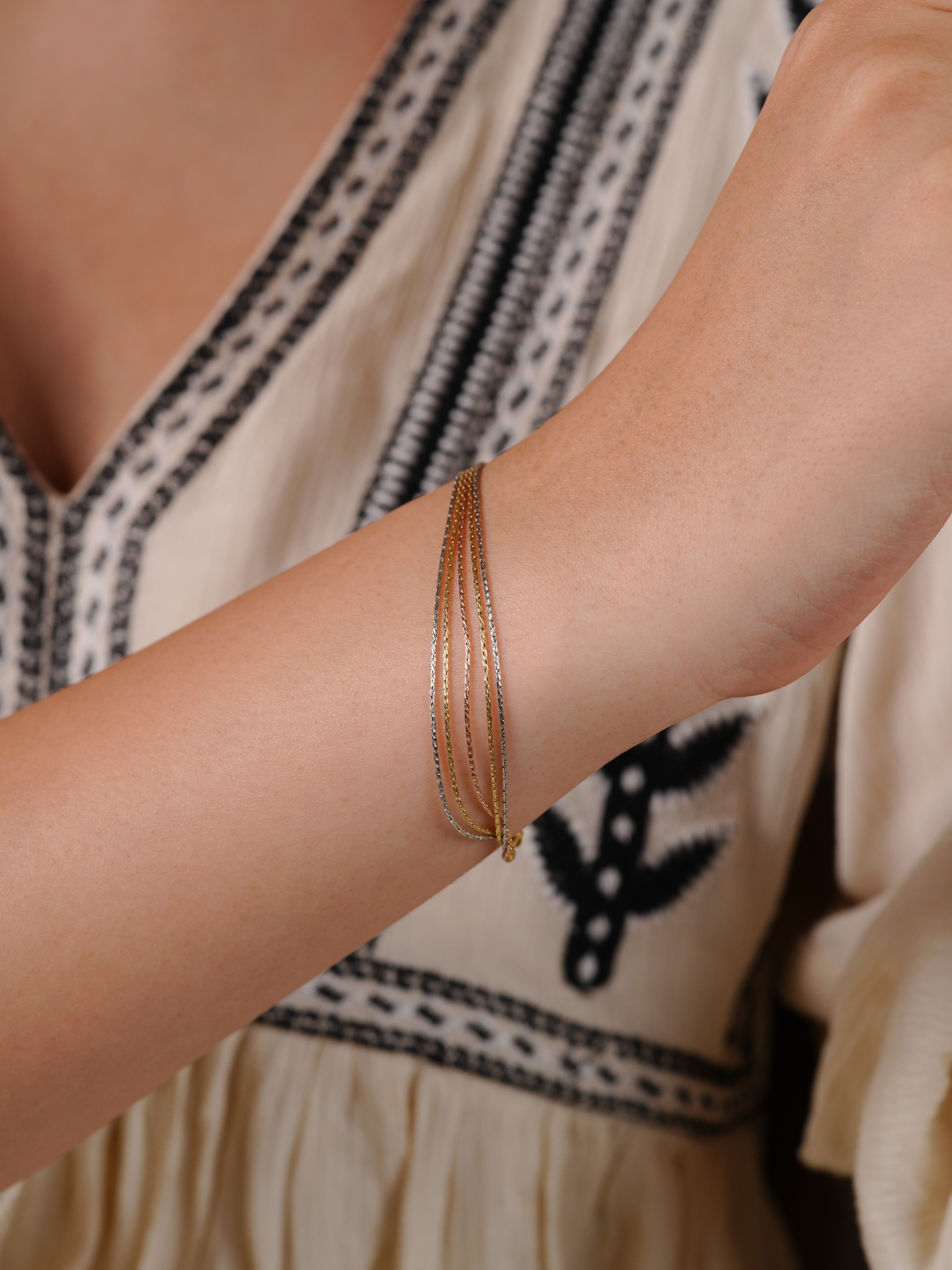 Eleganza Tricolored 5-Line Bracelet