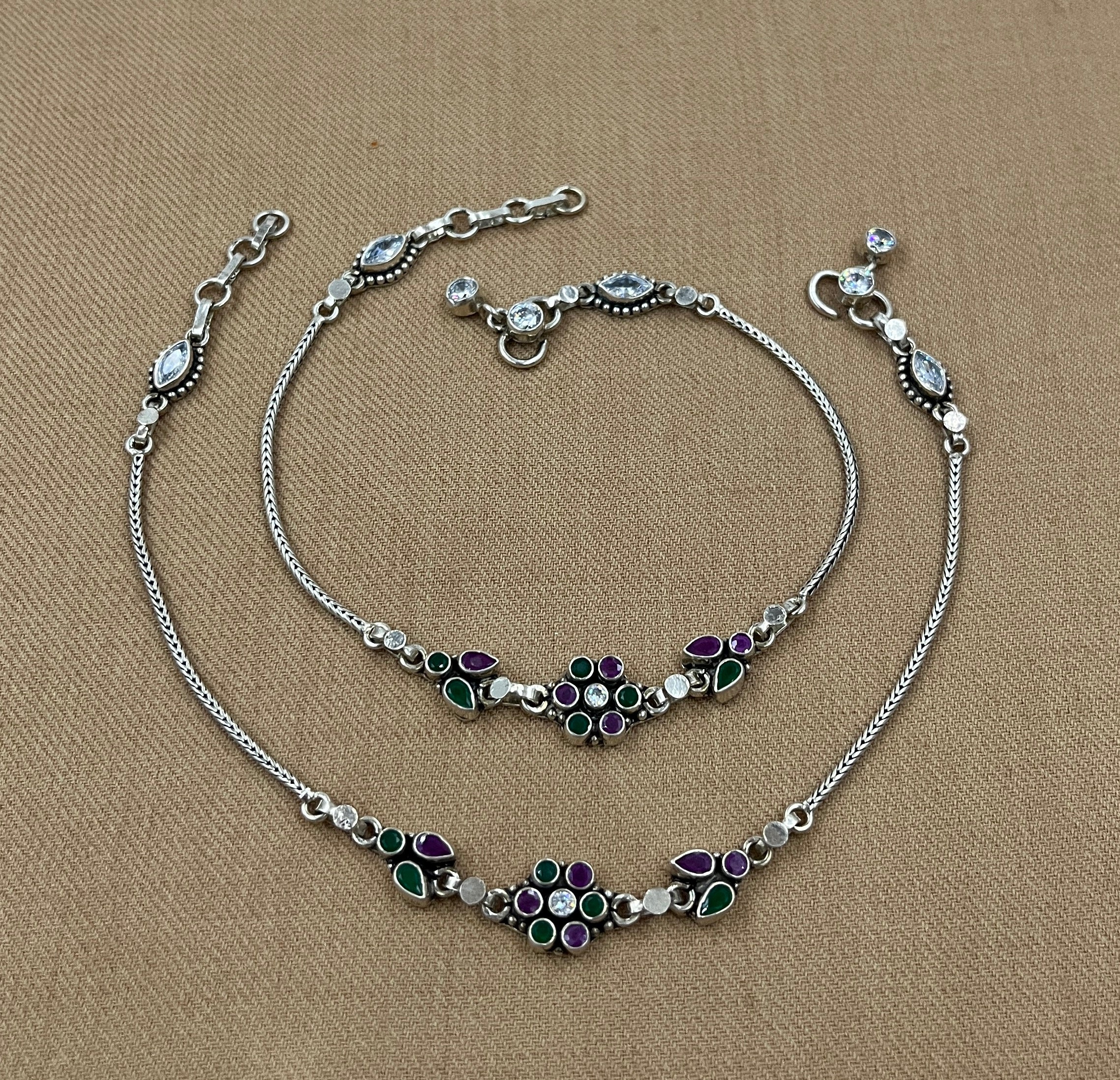 Anamika Multicolour Cut-stone Ankelet