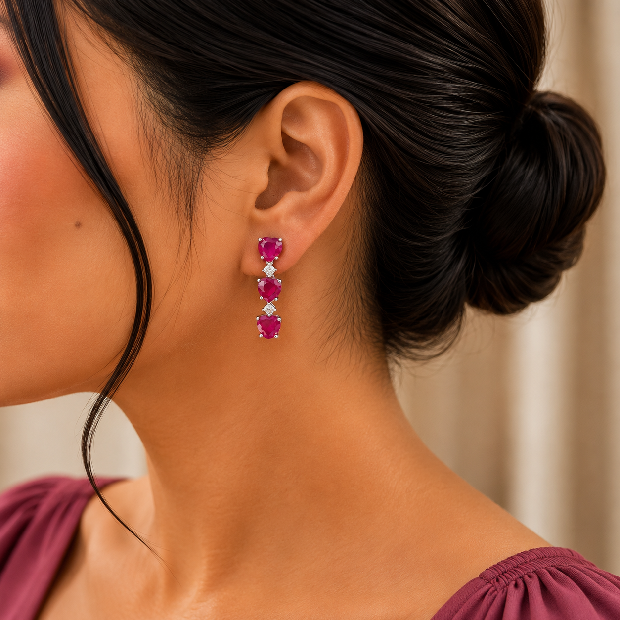 Celeste Heart Drop Earrings