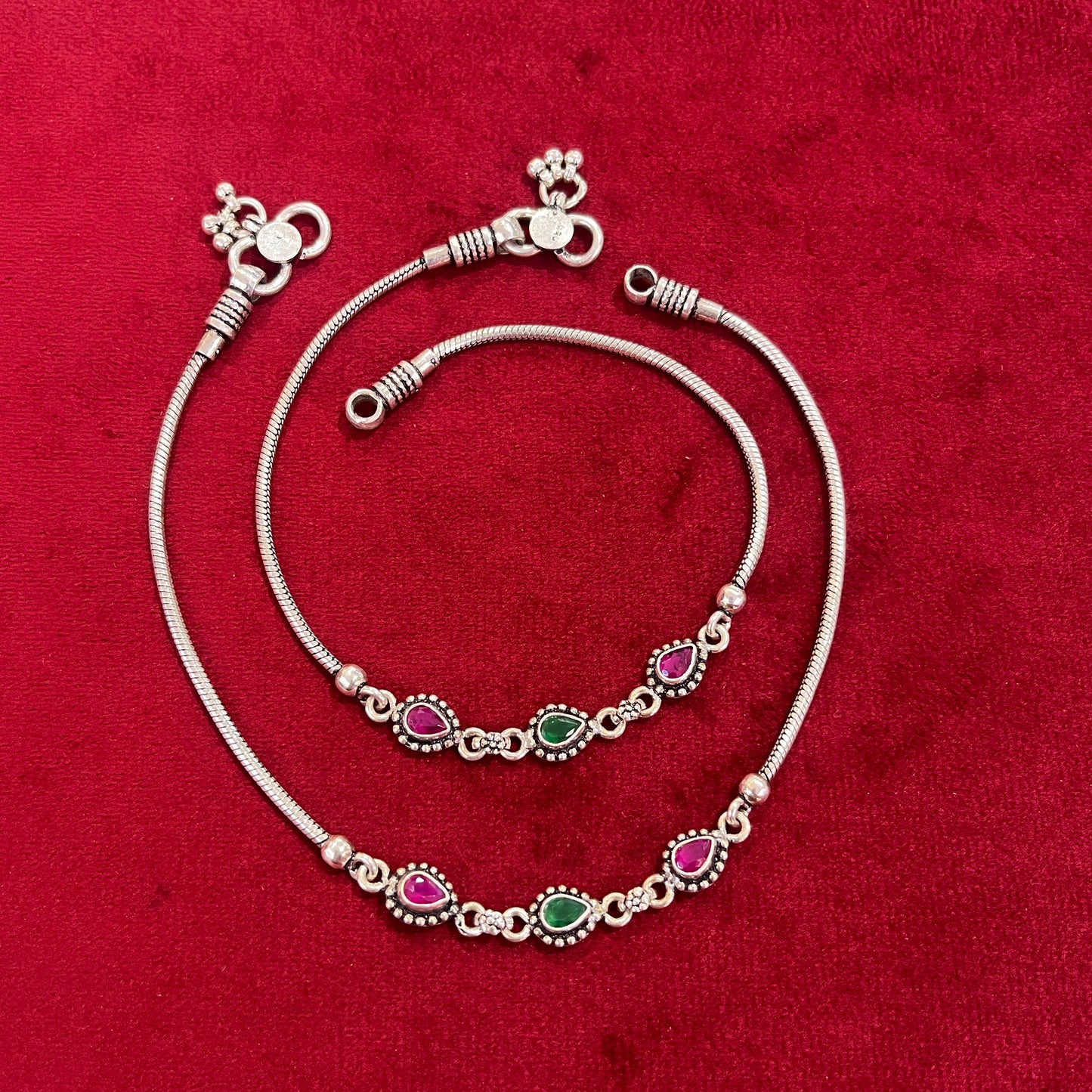 Antique Silver Pan Motif Anklet