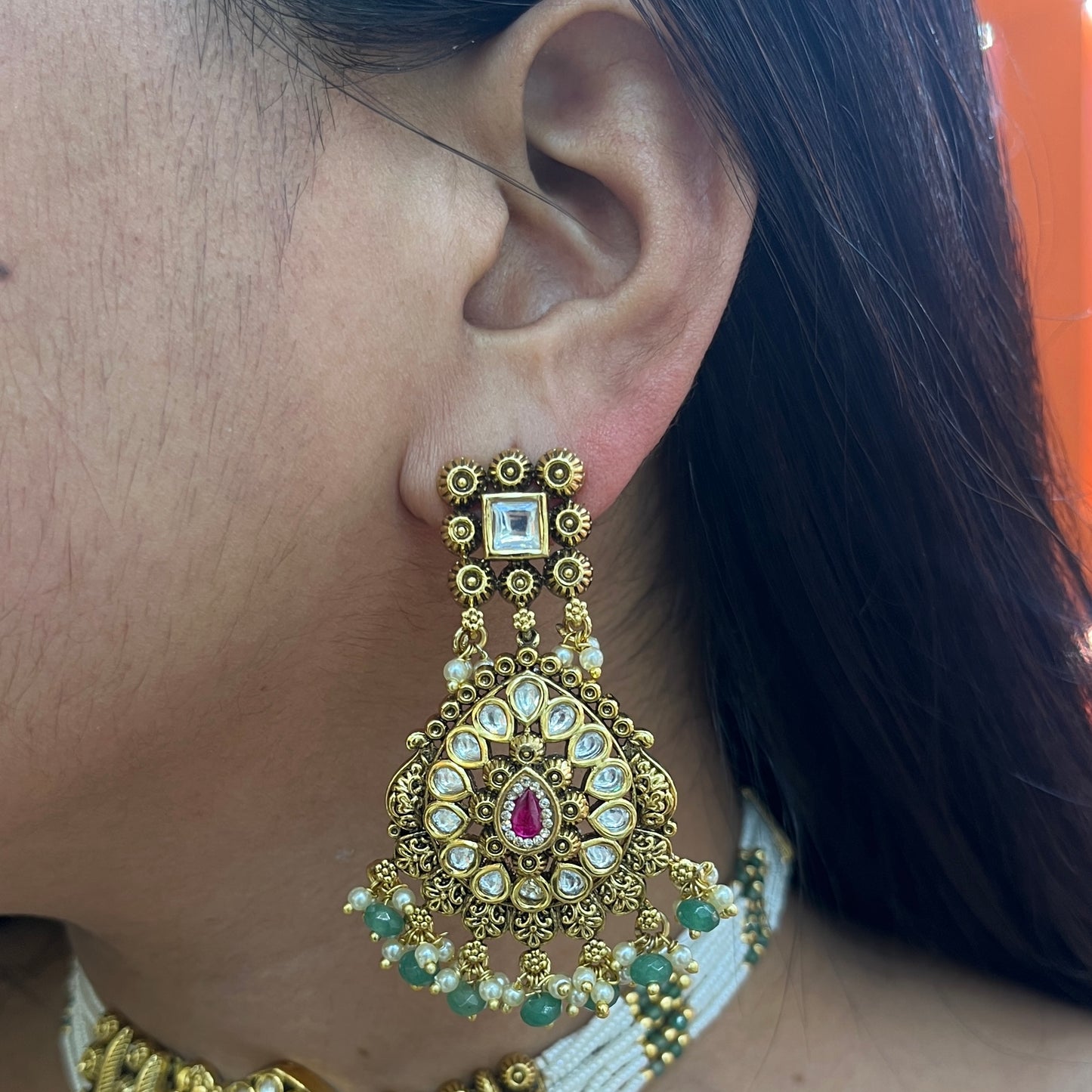 Mayura Mint Kundan Choker