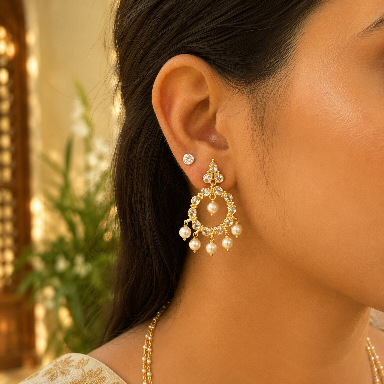 Royal Pearl Cascade Necklace