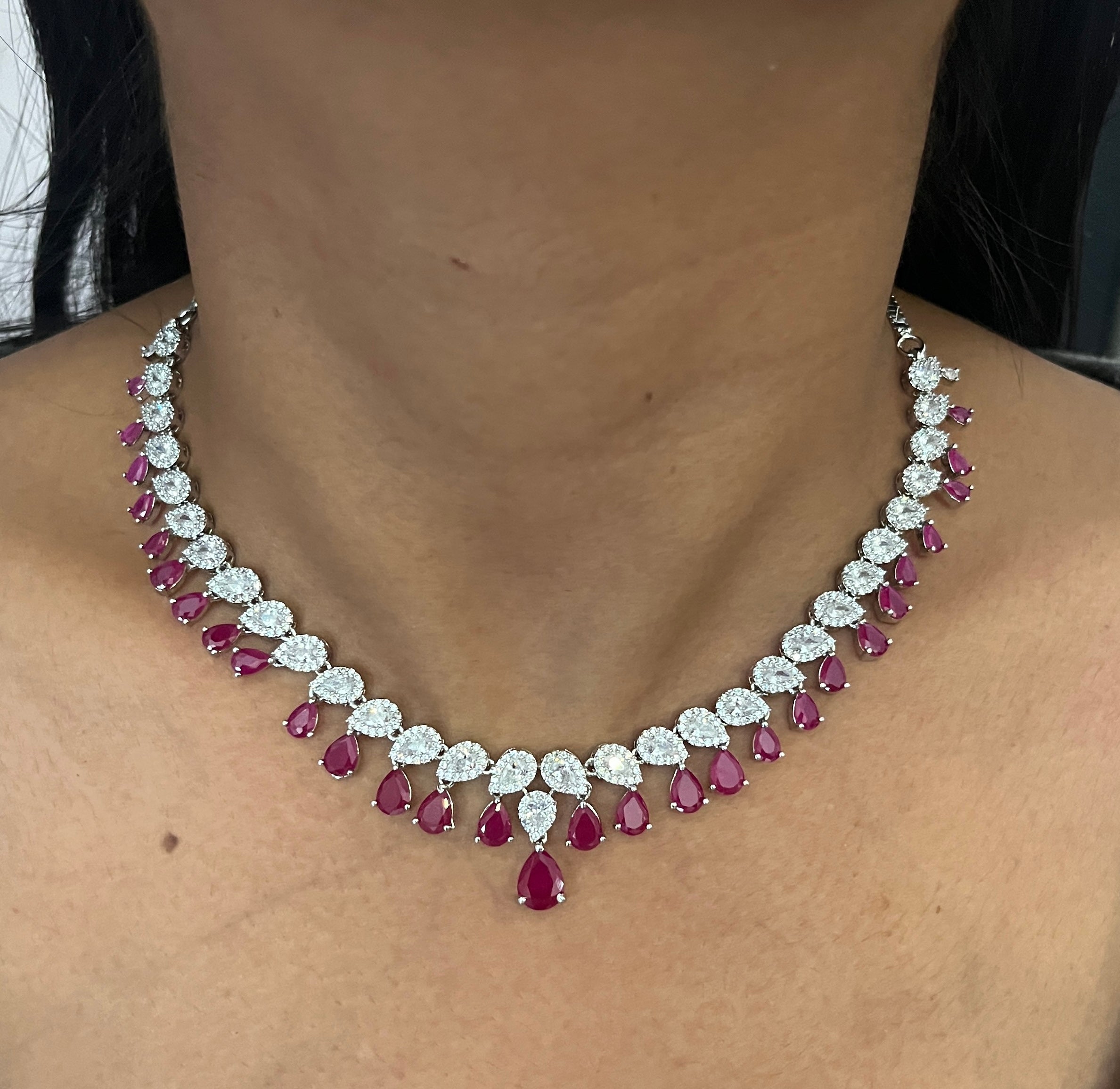 Vanshika Minimal American Diamond Necklace