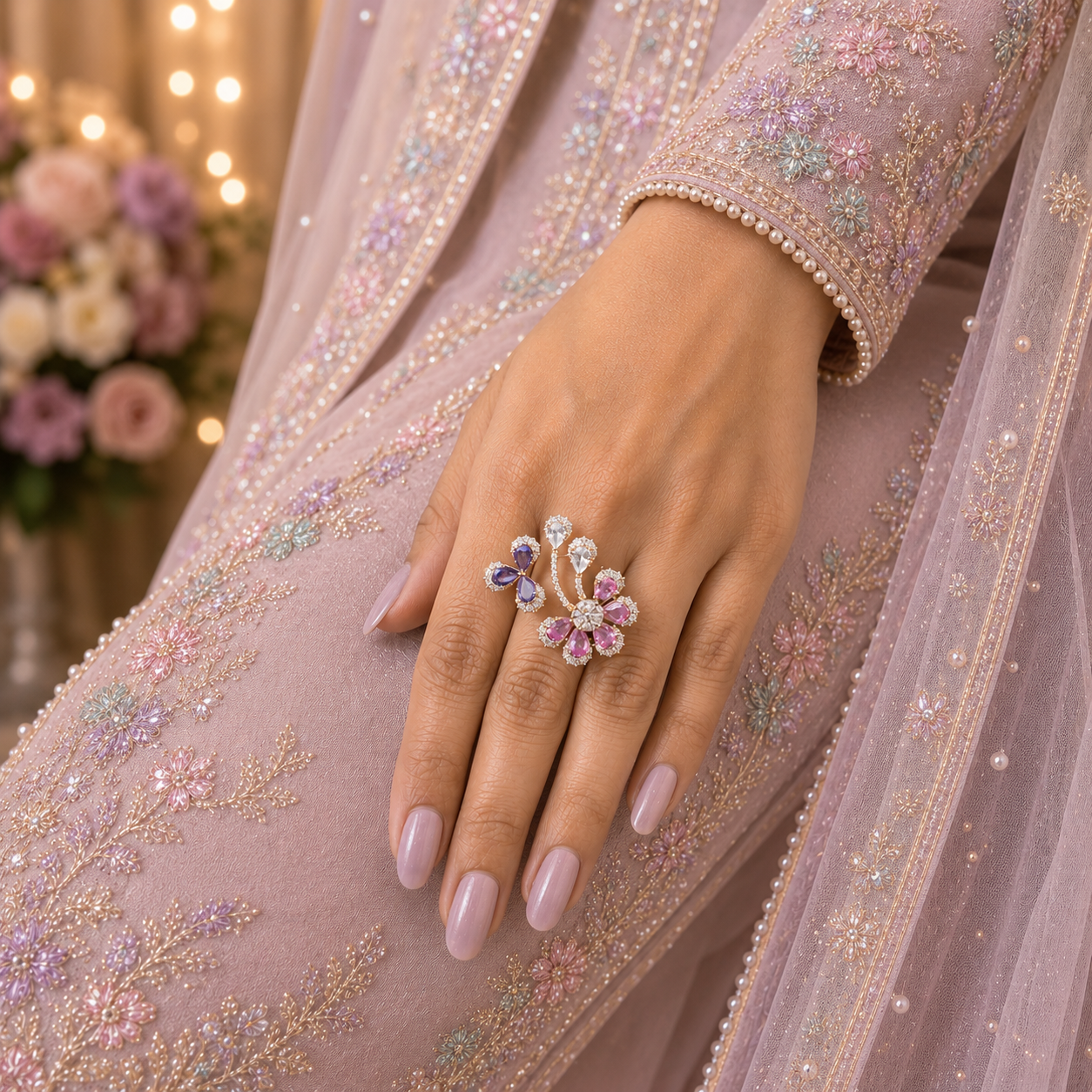 Pastel Bloom Duo Ring