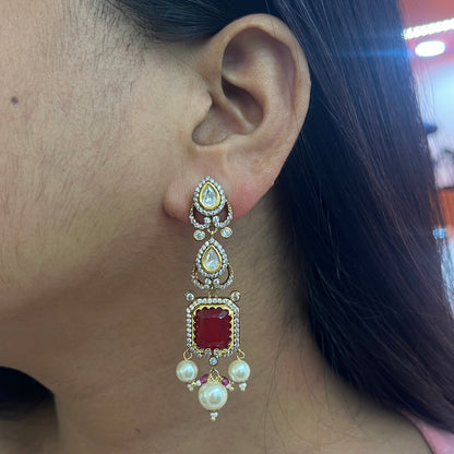 Noorika Dual-Style Moissanite Polki Necklace Set