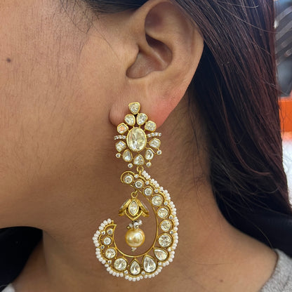 Noor Victorian Half Chandbali Jhumkis