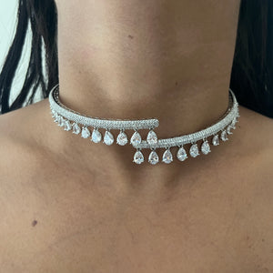 Dangling Crystal Collar Necklace