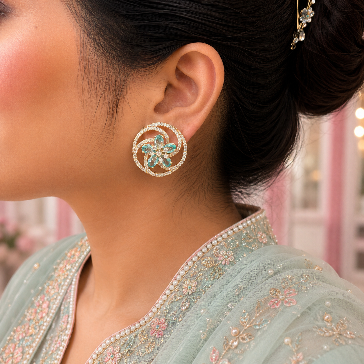 Celestial Bloom Swirl Studs