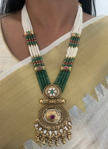 Classic Rajwadi Antique Gold & Kundan Rani Haar