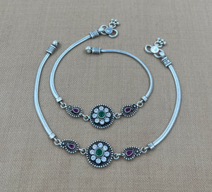 Charu Multicolour Cut-stone Ankelet