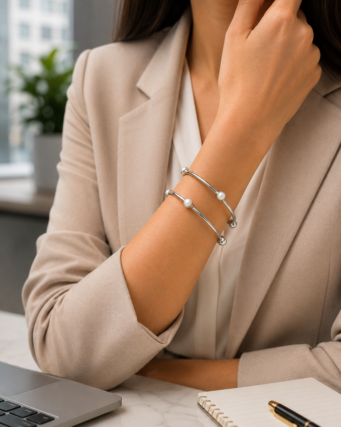 Pearl Coast Silver Bangles