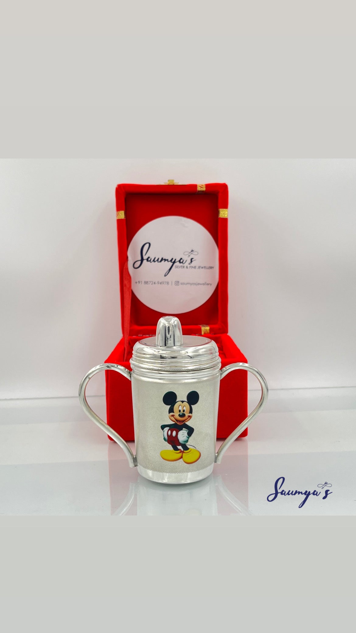 Mickey Mouse Pure 92.5% Silver Baby Mug/Sipper!