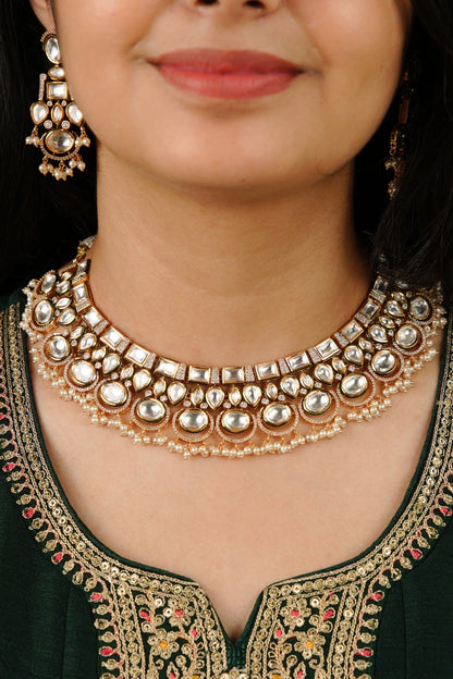 Pearl Peroi Kundan Semi-Bridal Set