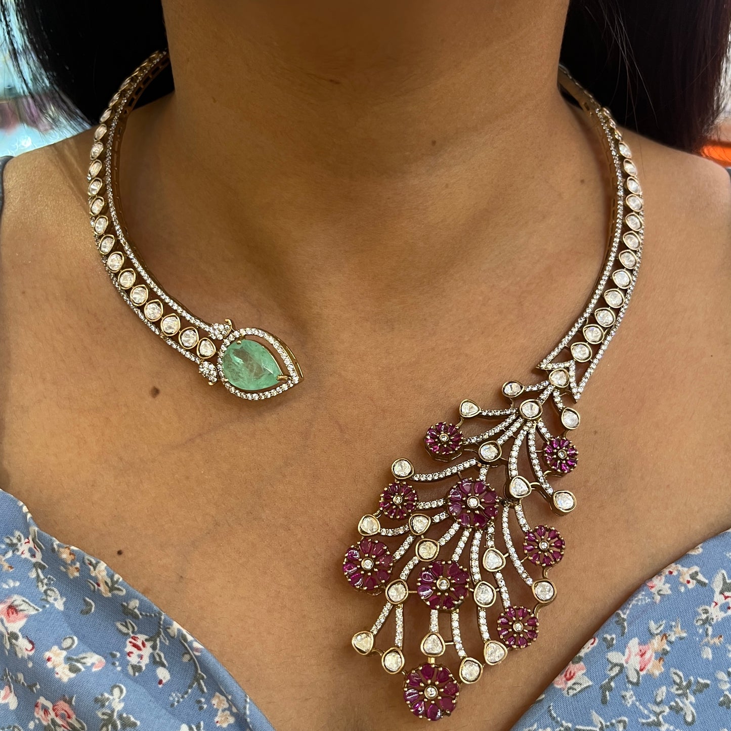 Mint Royale Moissanite Polki Hasli