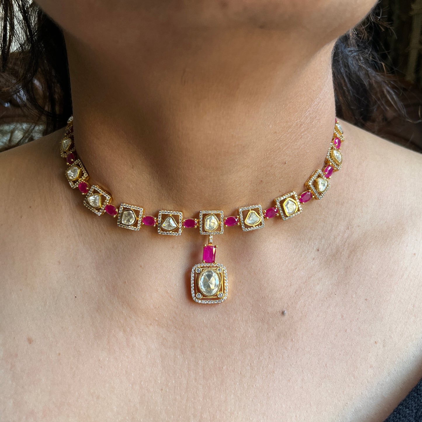 Timeless Duo Polki Necklace