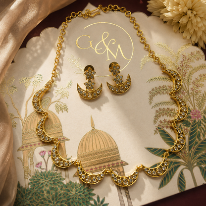 Chandrika Polki Crescent Necklace