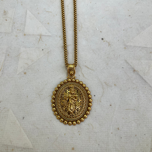Shri Krishna Temple Pendant Set
