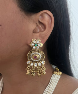 Classic Rajwadi Antique Gold & Kundan Rani Haar