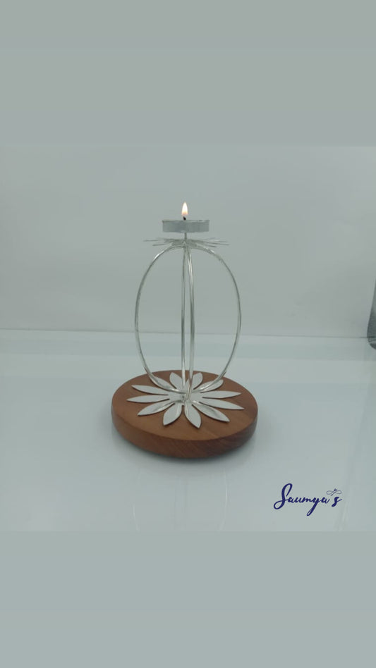 Elegant 92.5% Silver Candle Stand!