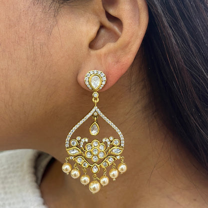 Peacock Elegance Moissanite Polki Hangings