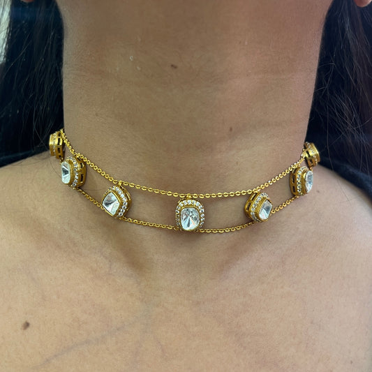 Aurelia Minimal Moissanite Choker Set