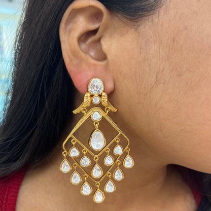 Pakhi Moissanite Polki Hangings