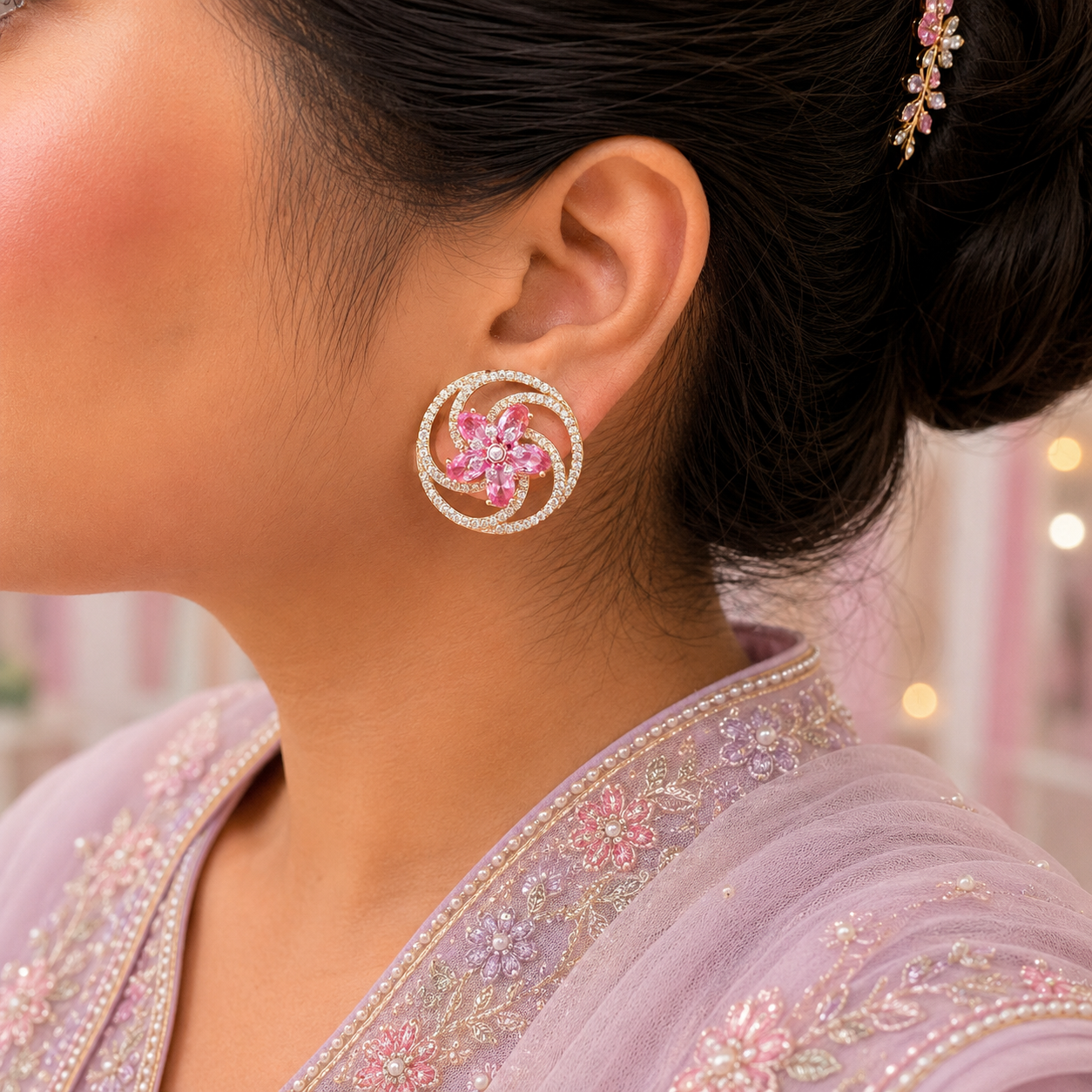 Celestial Bloom Swirl Studs