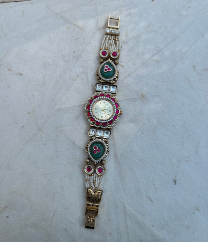 Meher Antique Gold Pearl Watch