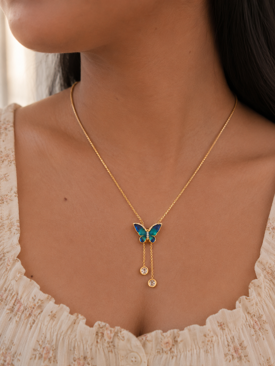 Azure Flutter Butterfly Pendant Chainset
