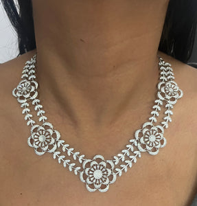 Zenia Flower American Diamond Necklace