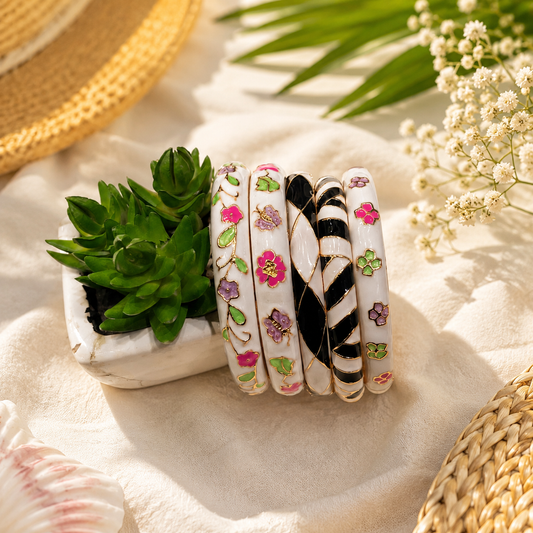 Bloom & Breeze Enamel Bracelet Stack