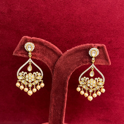 Peacock Elegance Moissanite Polki Hangings