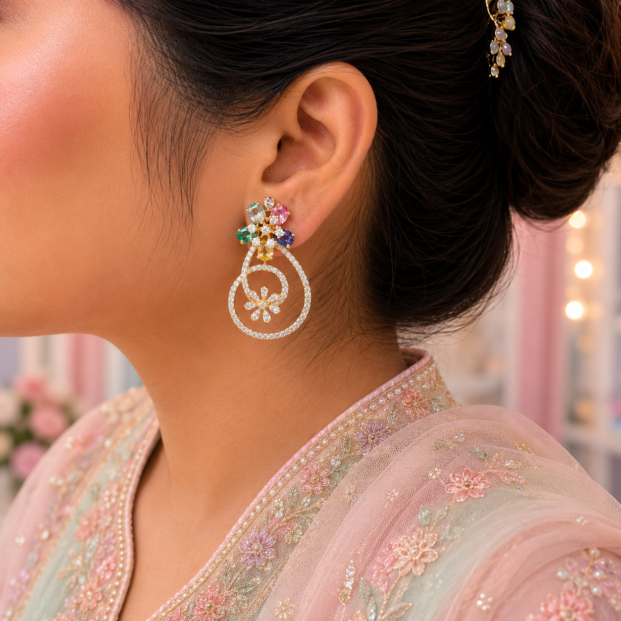 Celestial Bloom Drop Earrings